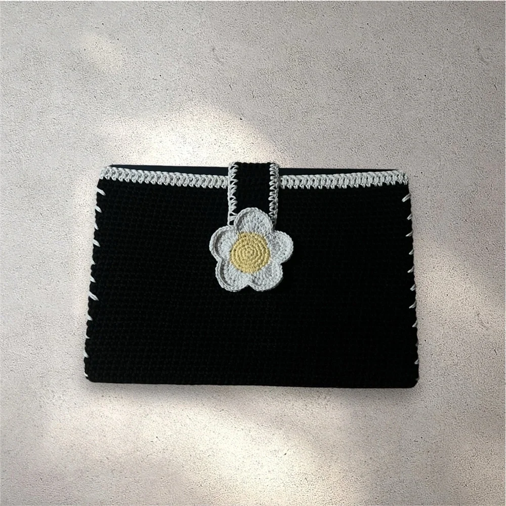 Lovely Handmade Crochet Flower Laptop Sleeve Case fits 13” or 15” MacBook Air 🌸